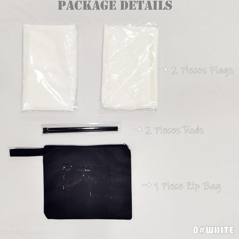 MUNAFIE Worship Flags Set (2 White Flags with Sticks) for Praise Guard and Church - Image 3